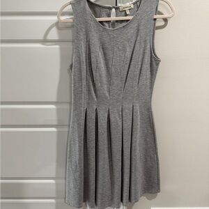 Monteau Heather Gray Pleated Sleeveless Mini Dress
